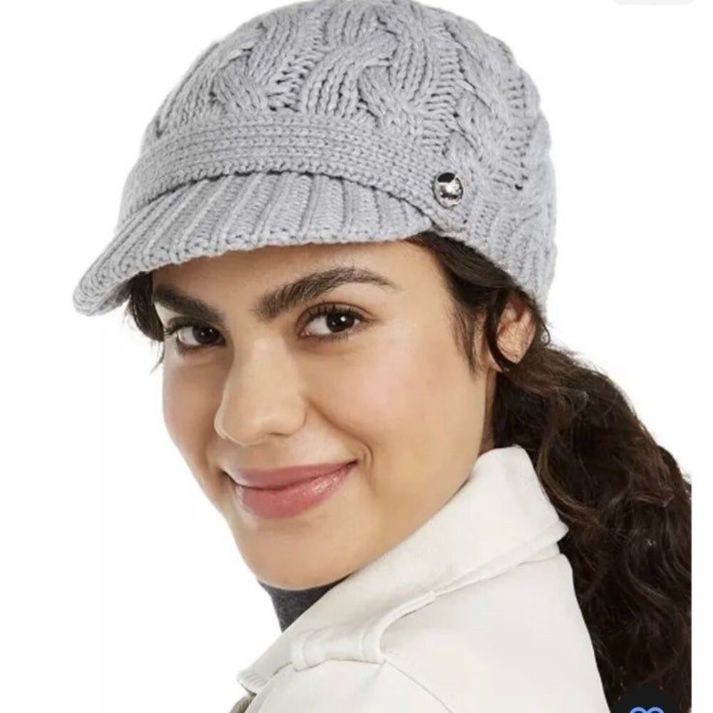 Michael Kors Cable knit grey hat new